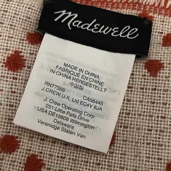 Madewell orange and White Polka Dot Scarf - Picture 4 of 7